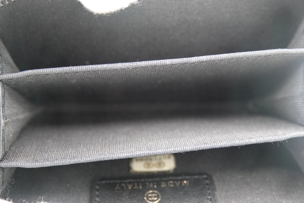 Chanel Boy Zip Around Coin Purse Wallet – Black Quilted Lambskin | Pre-Owned