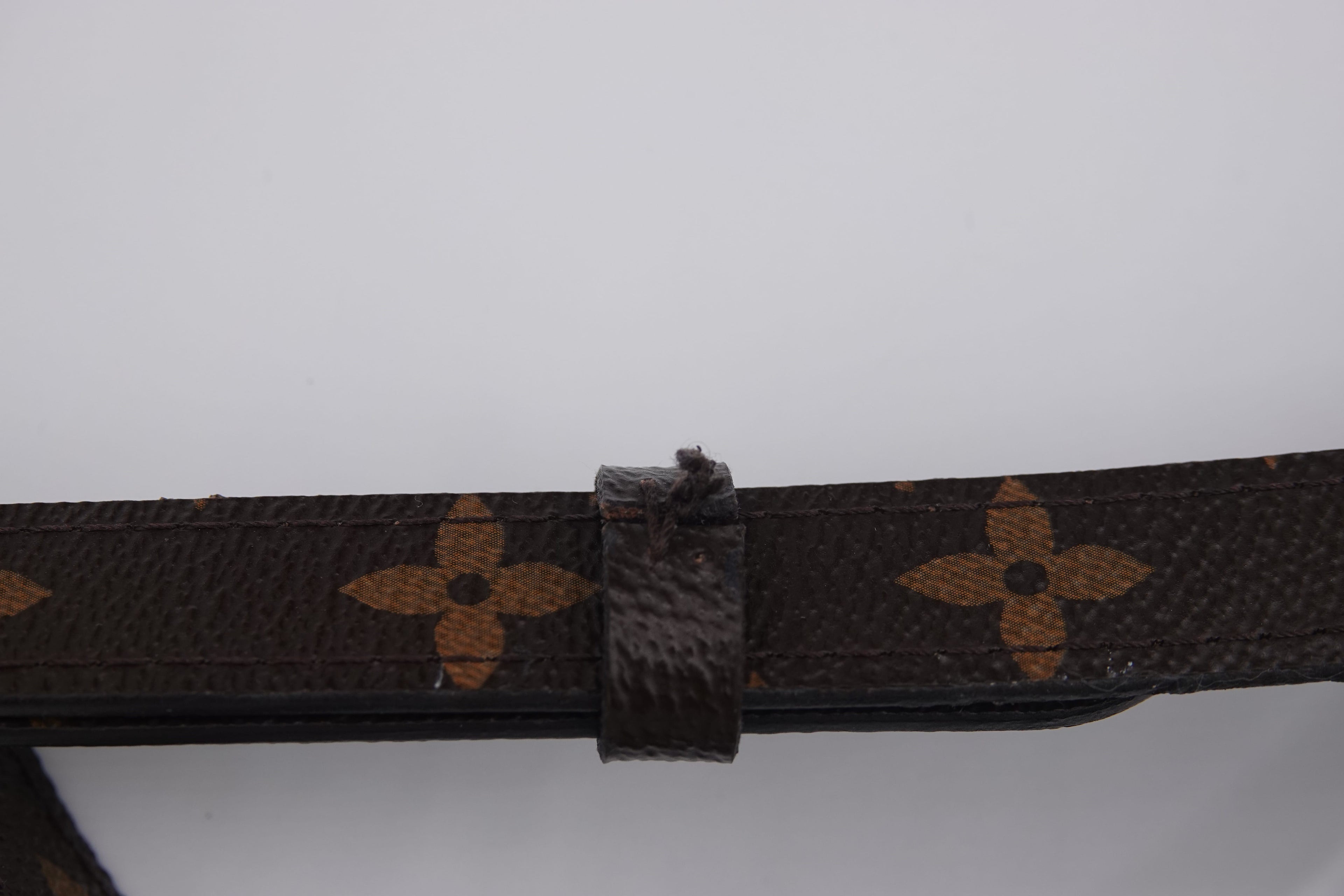 Brown belt with pattern on a white background