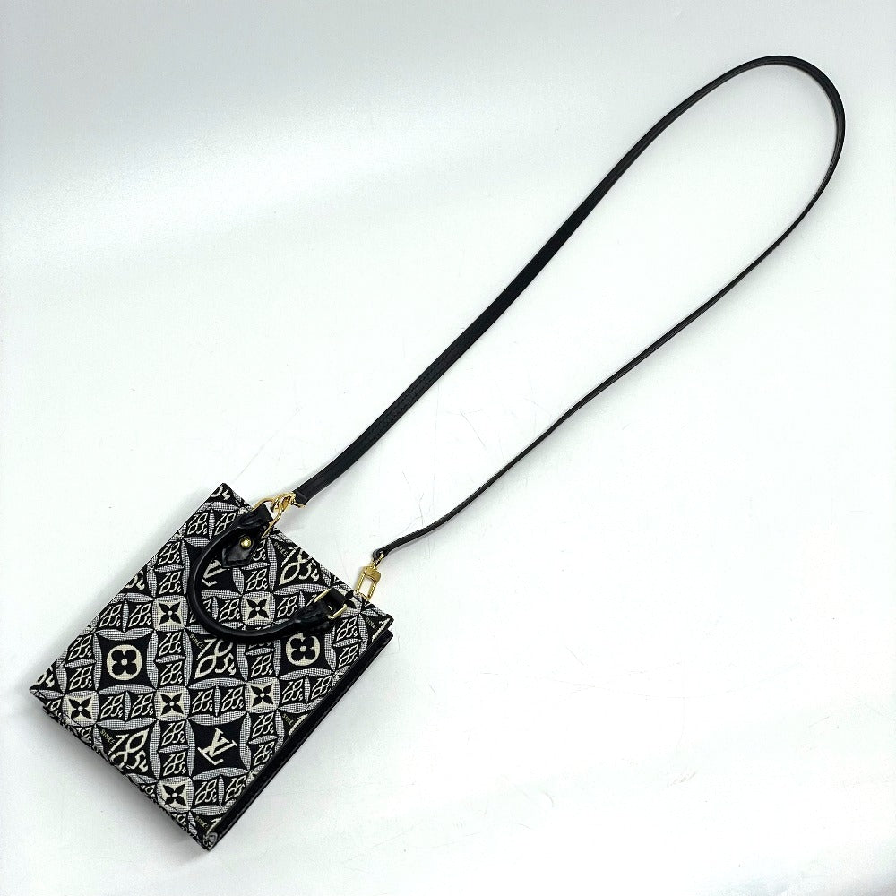 front Louis Vuitton Jacquard Since 1854 Petit Sac Plat Grey and blue
