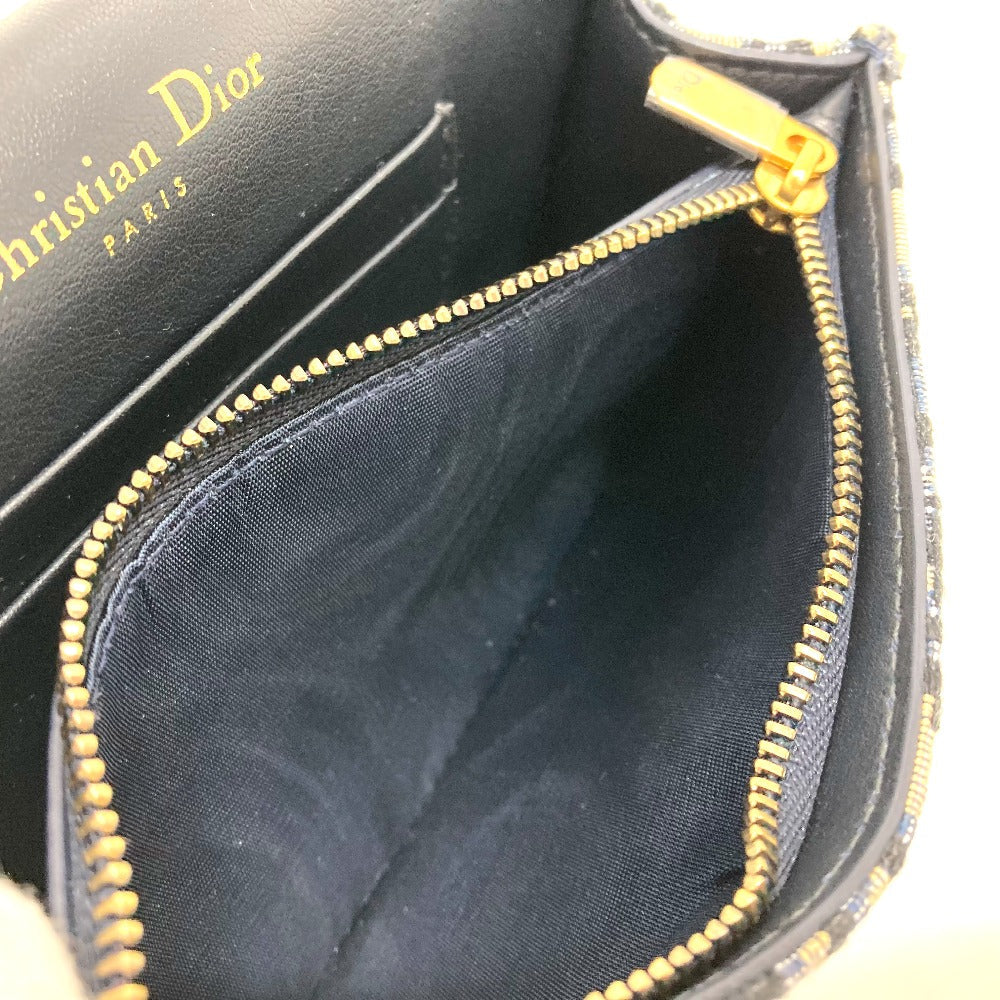interior pocket Christian Dior Oblique Saddle Belt Bag Blue
