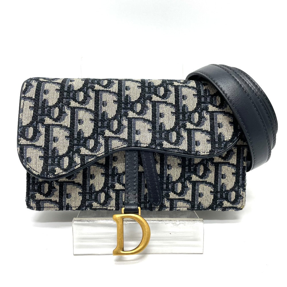 Christian Dior Oblique Saddle Belt Bag Blue