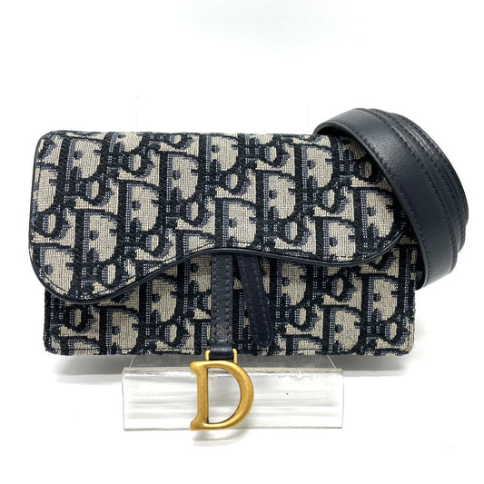 Christian Dior Oblique Saddle Belt Bag Blue