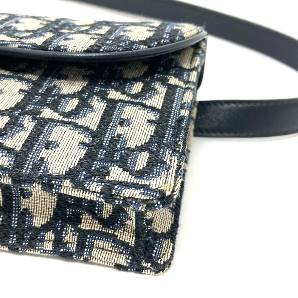 corner Christian Dior Oblique Saddle Belt Bag Blue