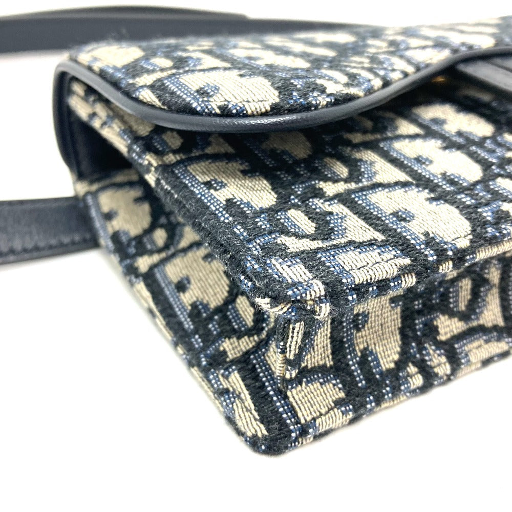opposite corner Christian Dior Oblique Saddle Belt Bag Blue