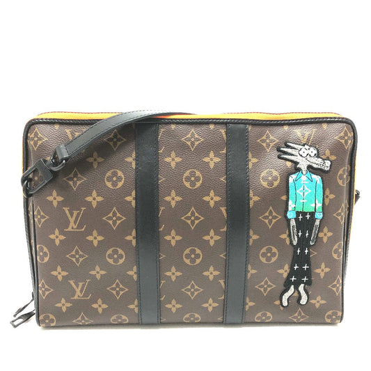 Pre-Loved Louis Vuitton Monogram Embroidered Cartoon LV Friends Keepall Pouch
