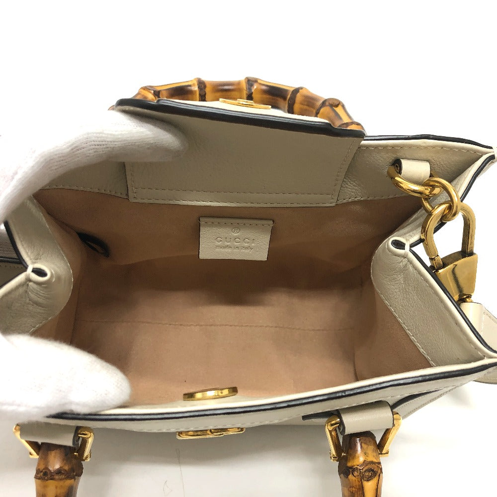 interior Gucci Mini Diana Calfskin Tote Mystic White Gold Hardware