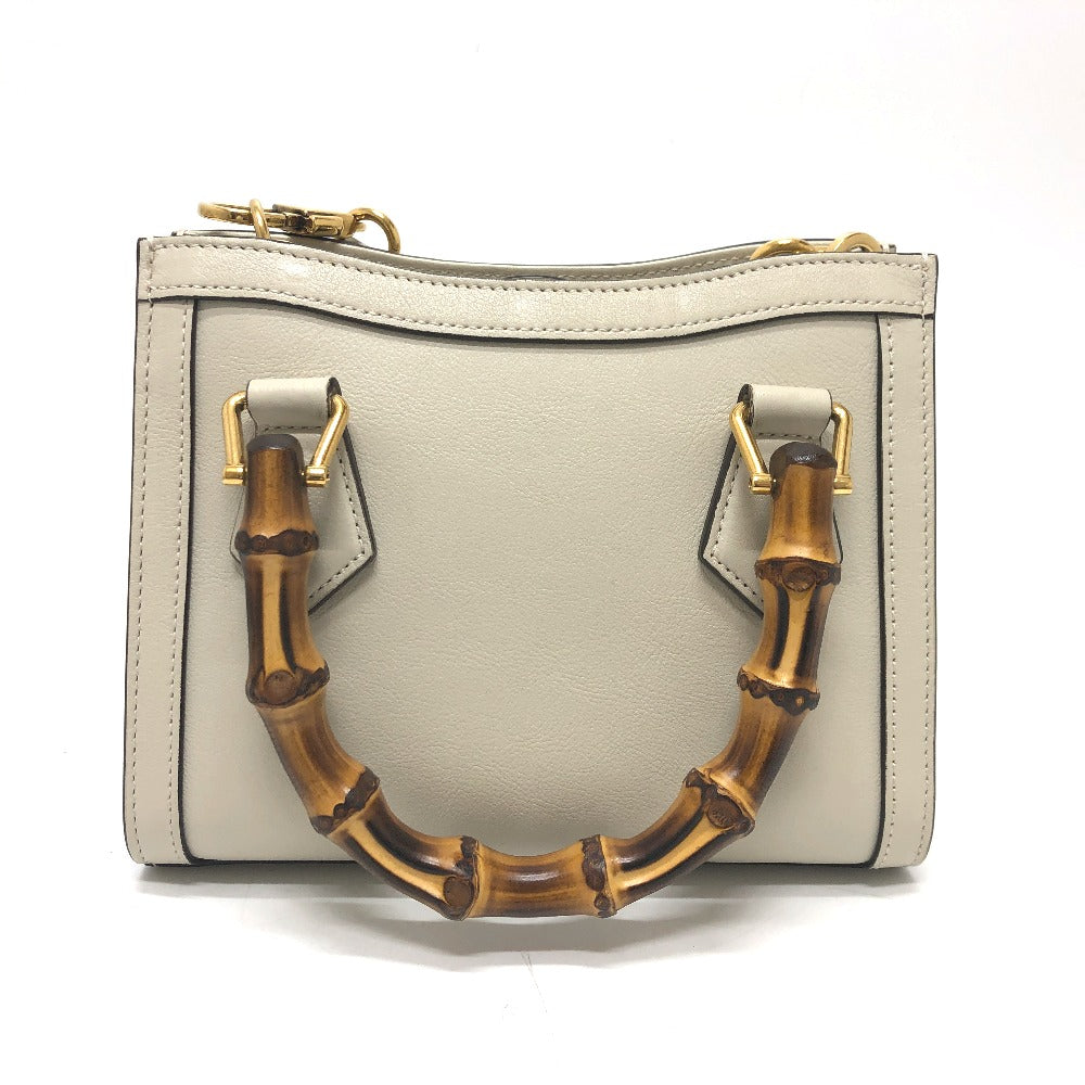 back Gucci Mini Diana Calfskin Tote Mystic White Gold Hardware