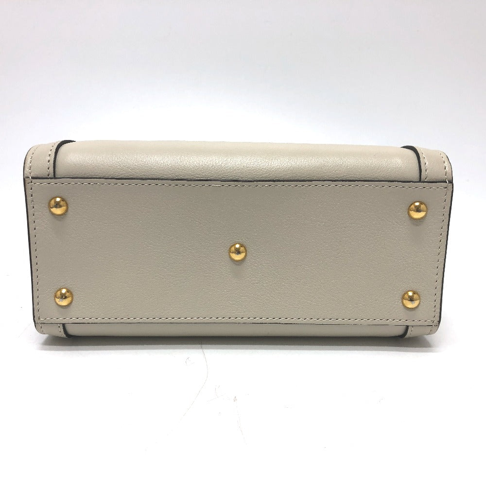 bottom Gucci Mini Diana Calfskin Tote Mystic White Gold Hardware