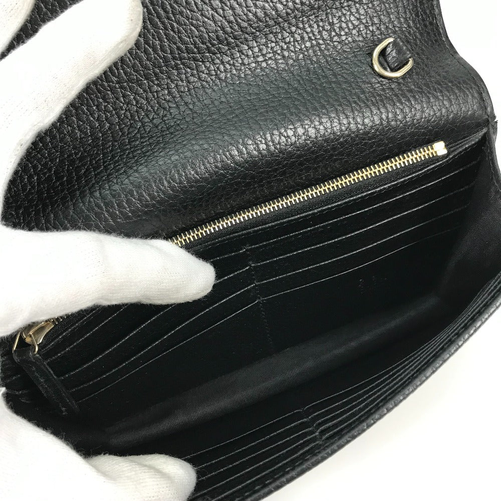 interior Gucci Interlocking "G" Chain Wallet Black gold hardware