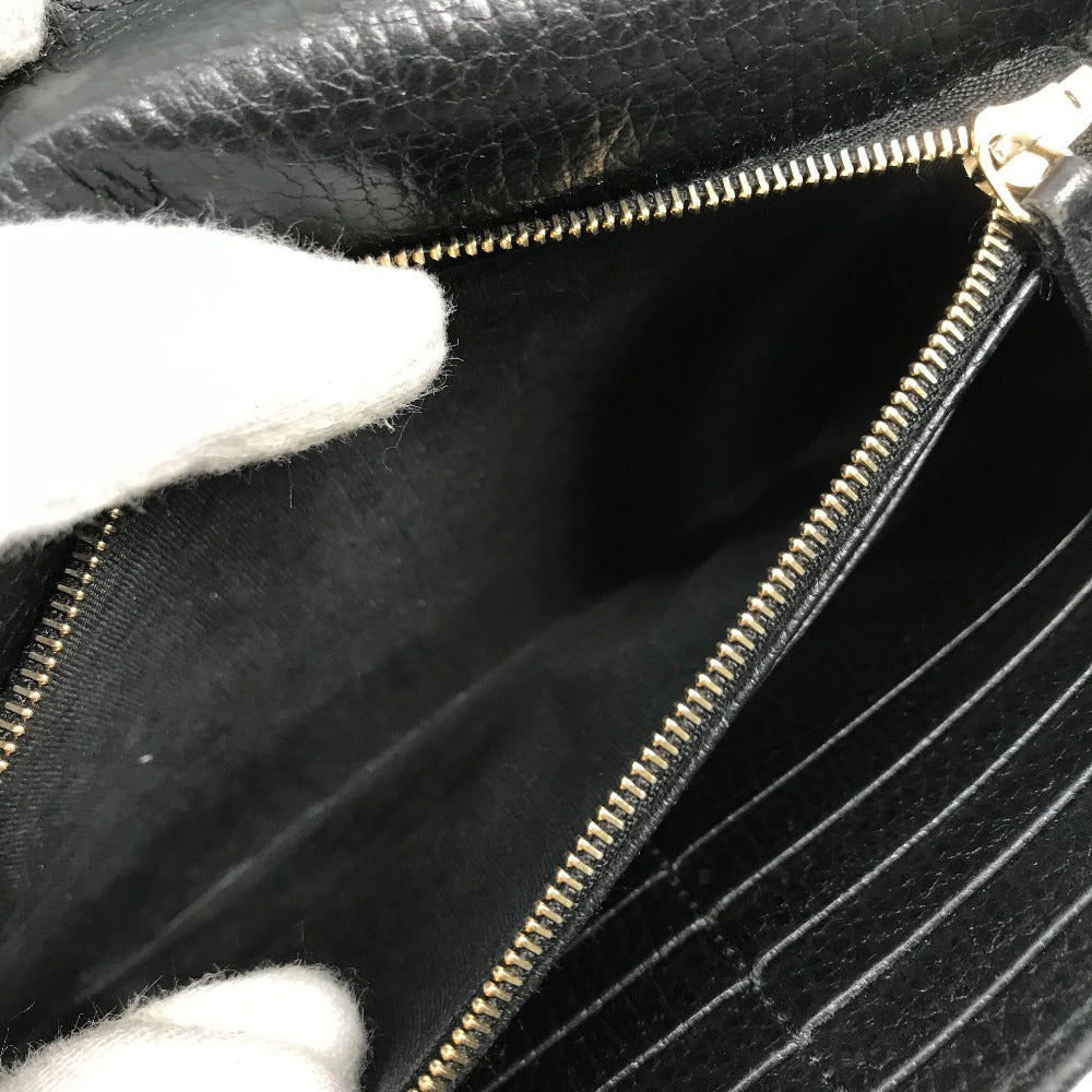 pocket Gucci Interlocking "G" Chain Wallet Black gold hardware