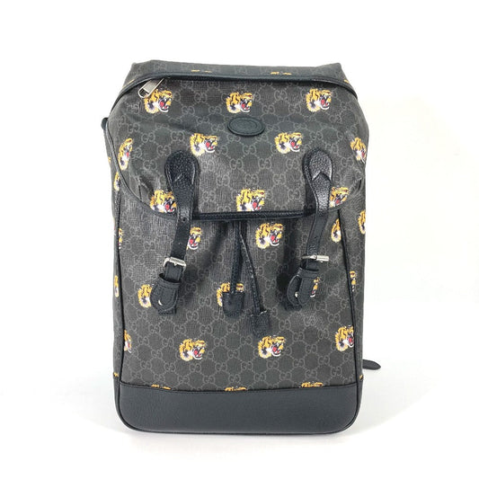 Backpack with tiger logo pattern on a white background