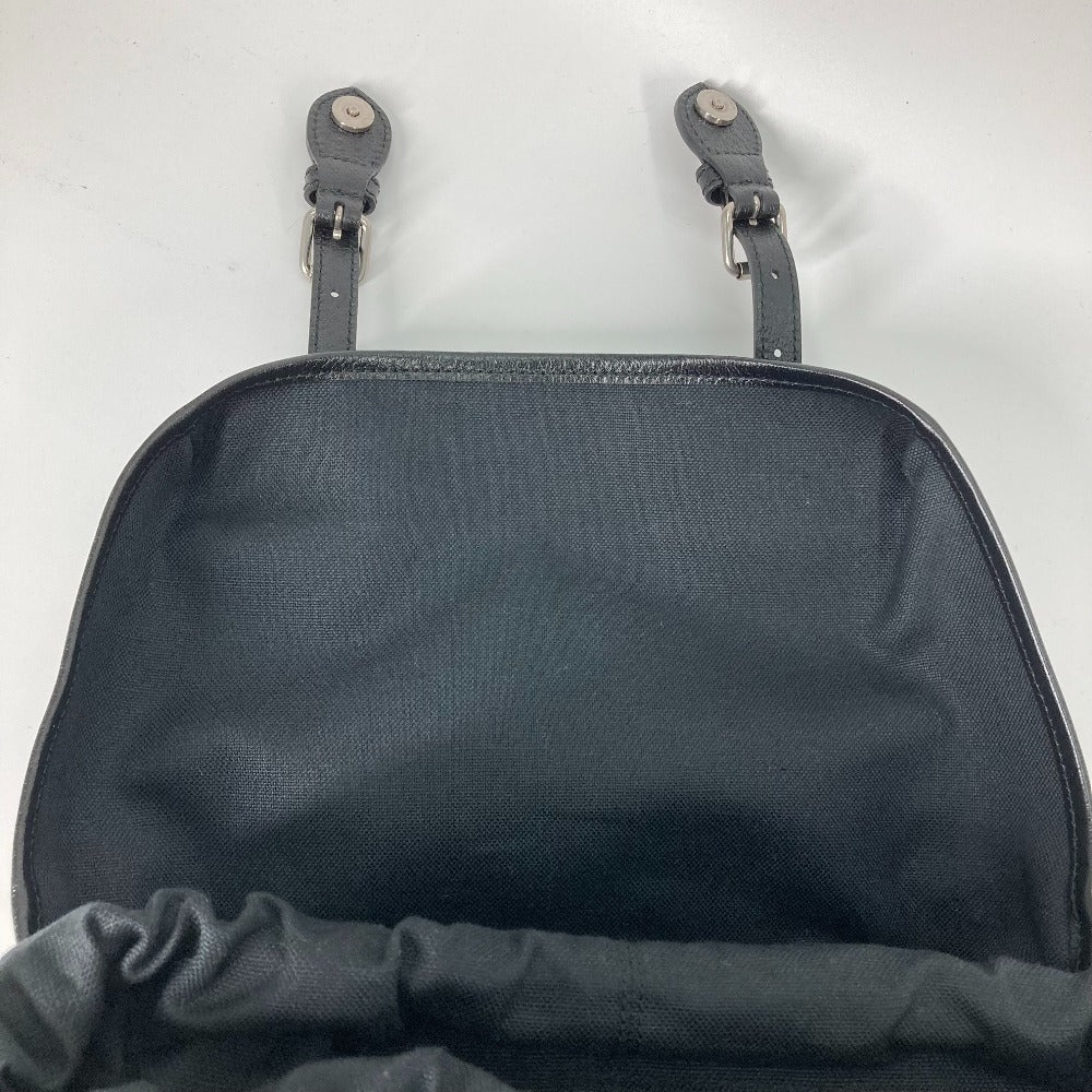 Black bag with straps on a white background
