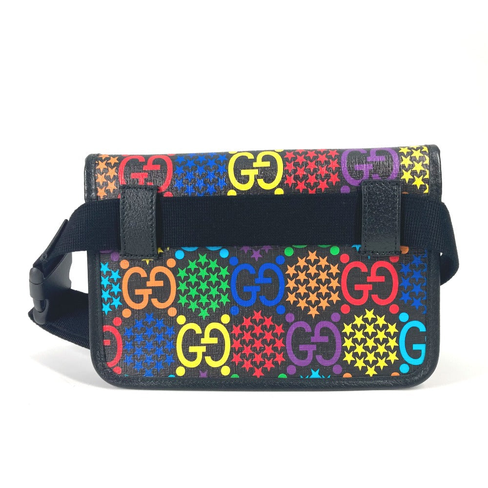 back Gucci Supreme Monogram Psychedelic Slim Belt Bag multicolor and black