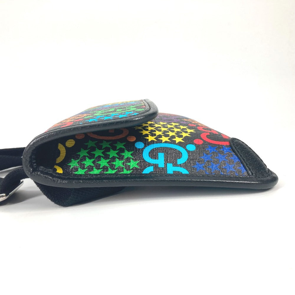 side Gucci Supreme Monogram Psychedelic Slim Belt Bag multicolor and black