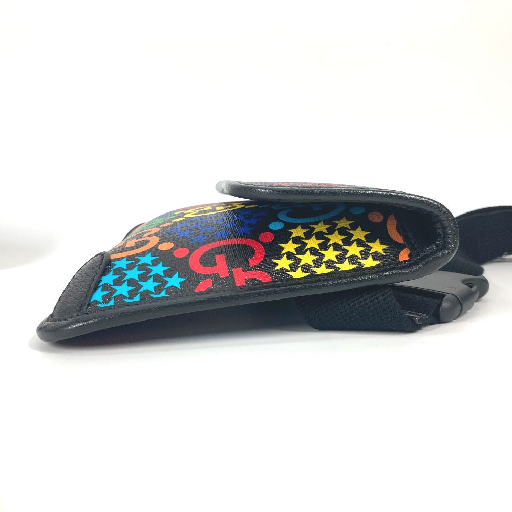 side Gucci Supreme Monogram Psychedelic Slim Belt Bag multicolor and black