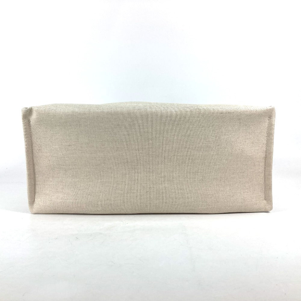 bottom Gucci Tote Bag Tan Canvas Black Leather Japan Limited Medium