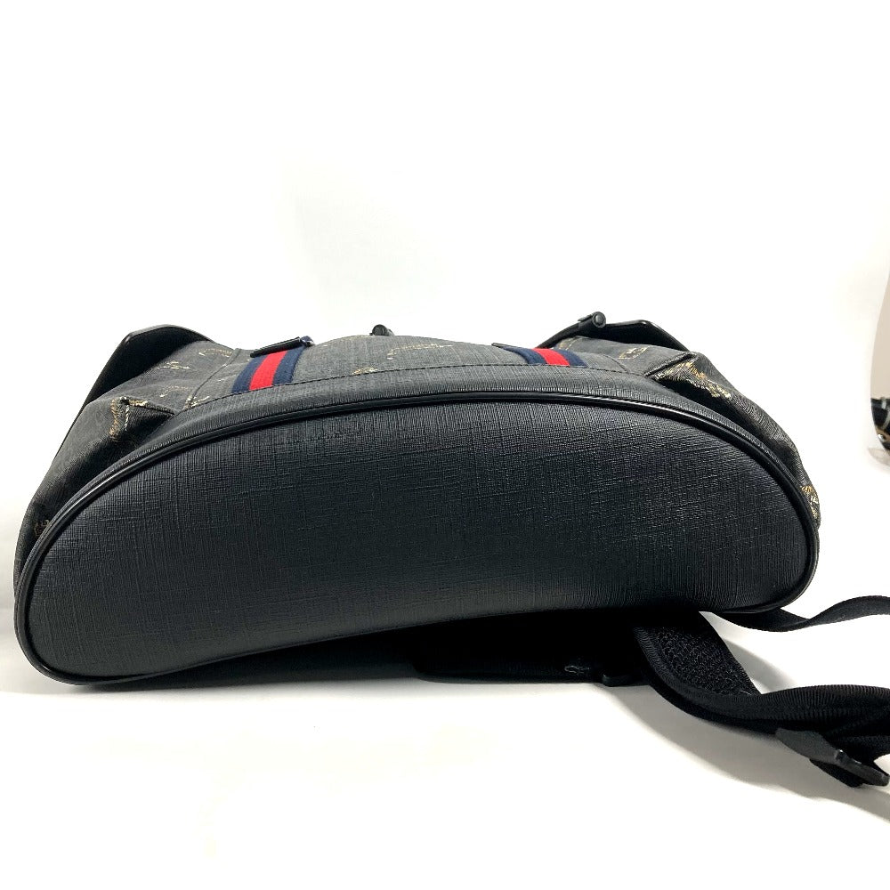 Black backpack with red and blue accents on a white background