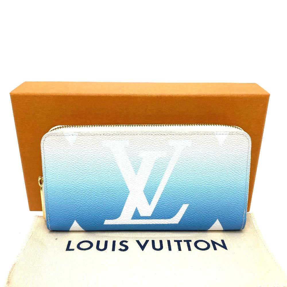 box and dustbag Louis Vuitton Monogram Giant By The Pool Zippy Wallet Blue