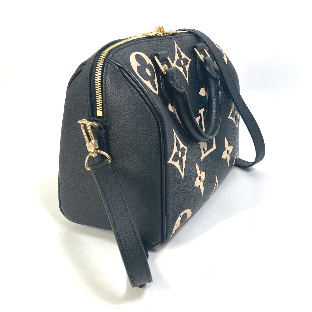 side Louis Vuitton Empreinte Monogram Speedy Bandouliere 25 Black/Beige