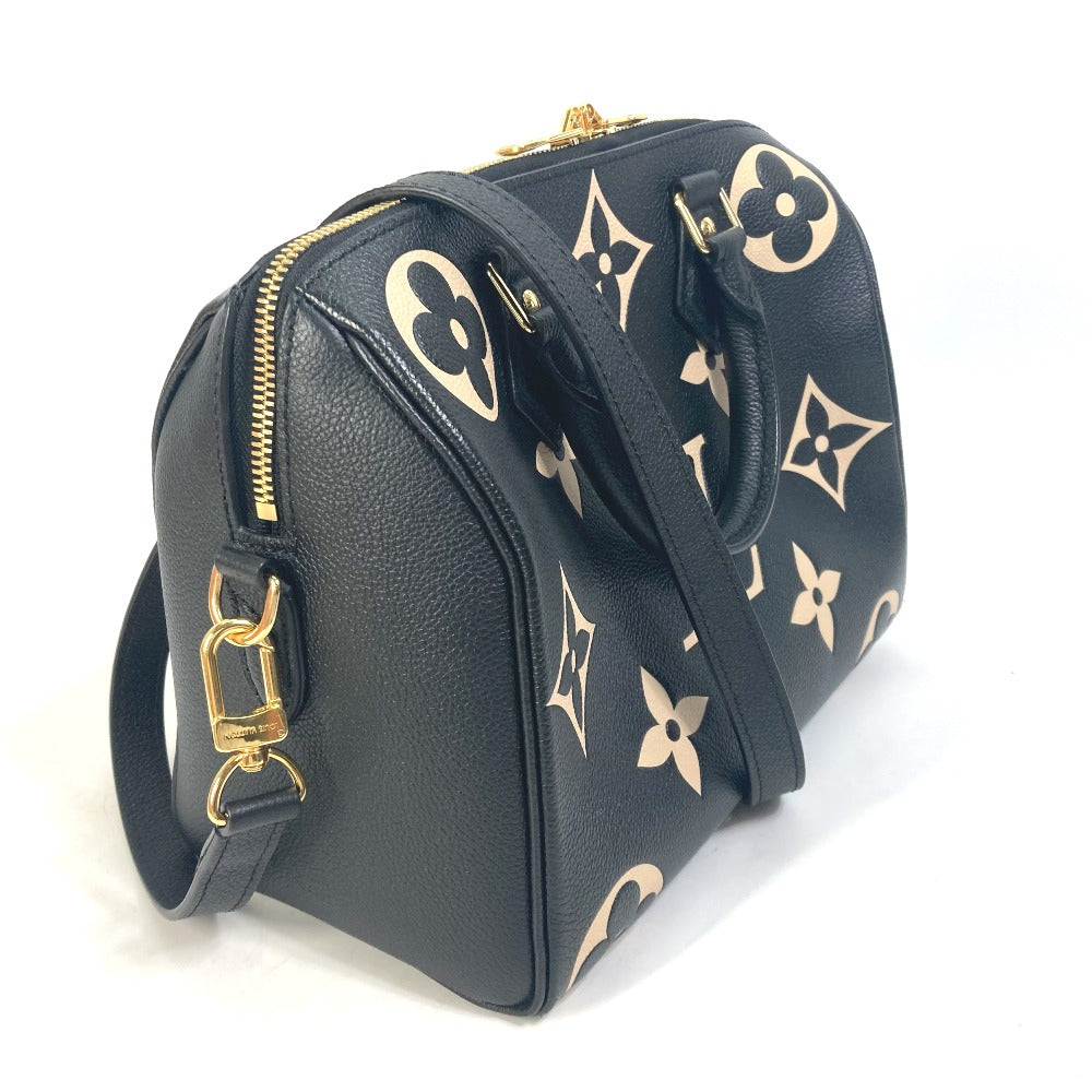 side Louis Vuitton Empreinte Monogram Speedy Bandouliere 25 Black/Beige