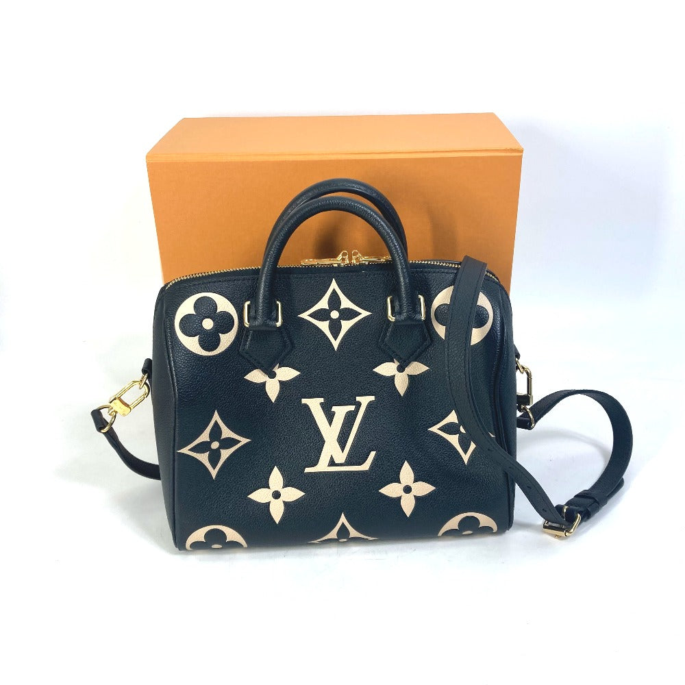 box Louis Vuitton Empreinte Monogram Speedy Bandouliere 25 Black/Beige