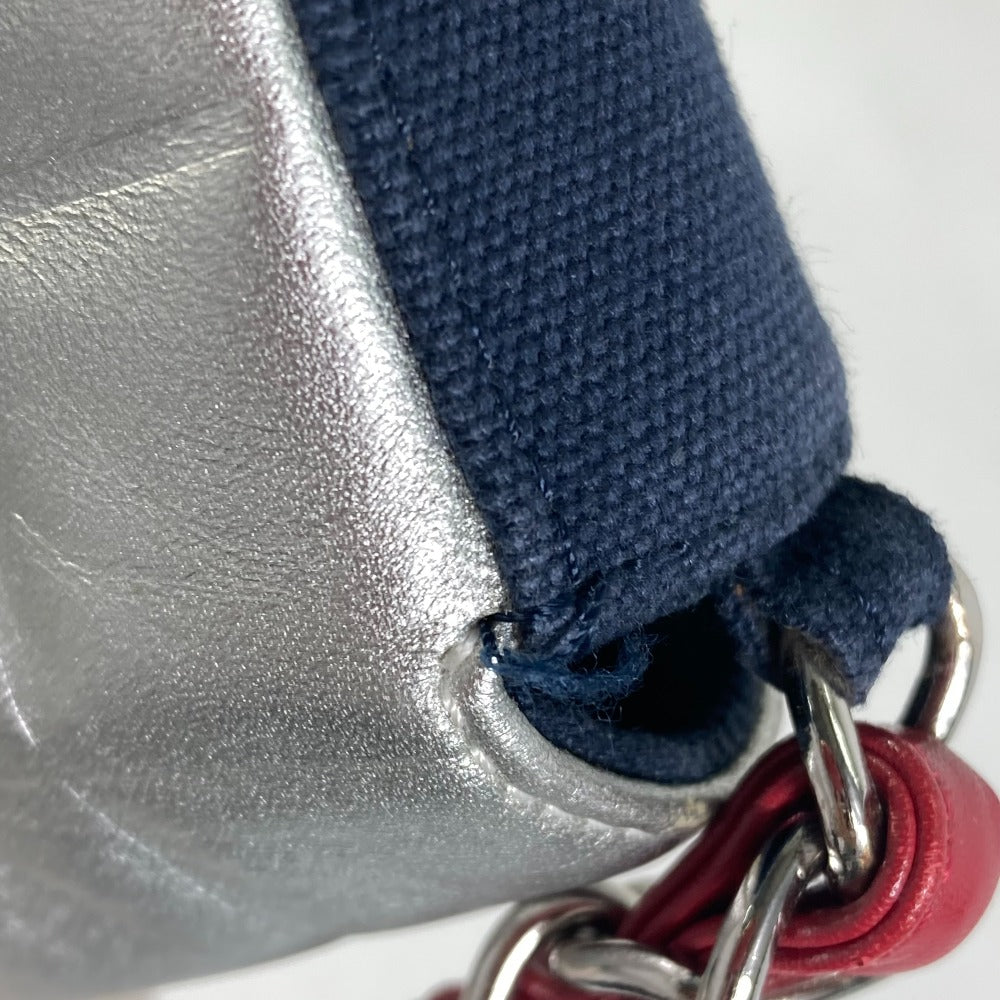 side Chanel Metallic Lambskin Canvas Chocolate Bar N°5 Navy Blue Bag