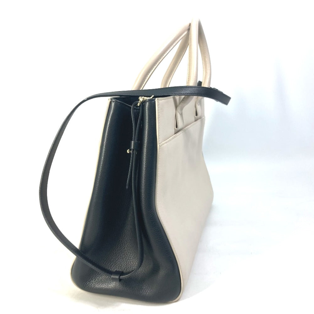 side Chanel Calfskin Bi-Color Neo Executive Small Shopper Tote Beige/Black