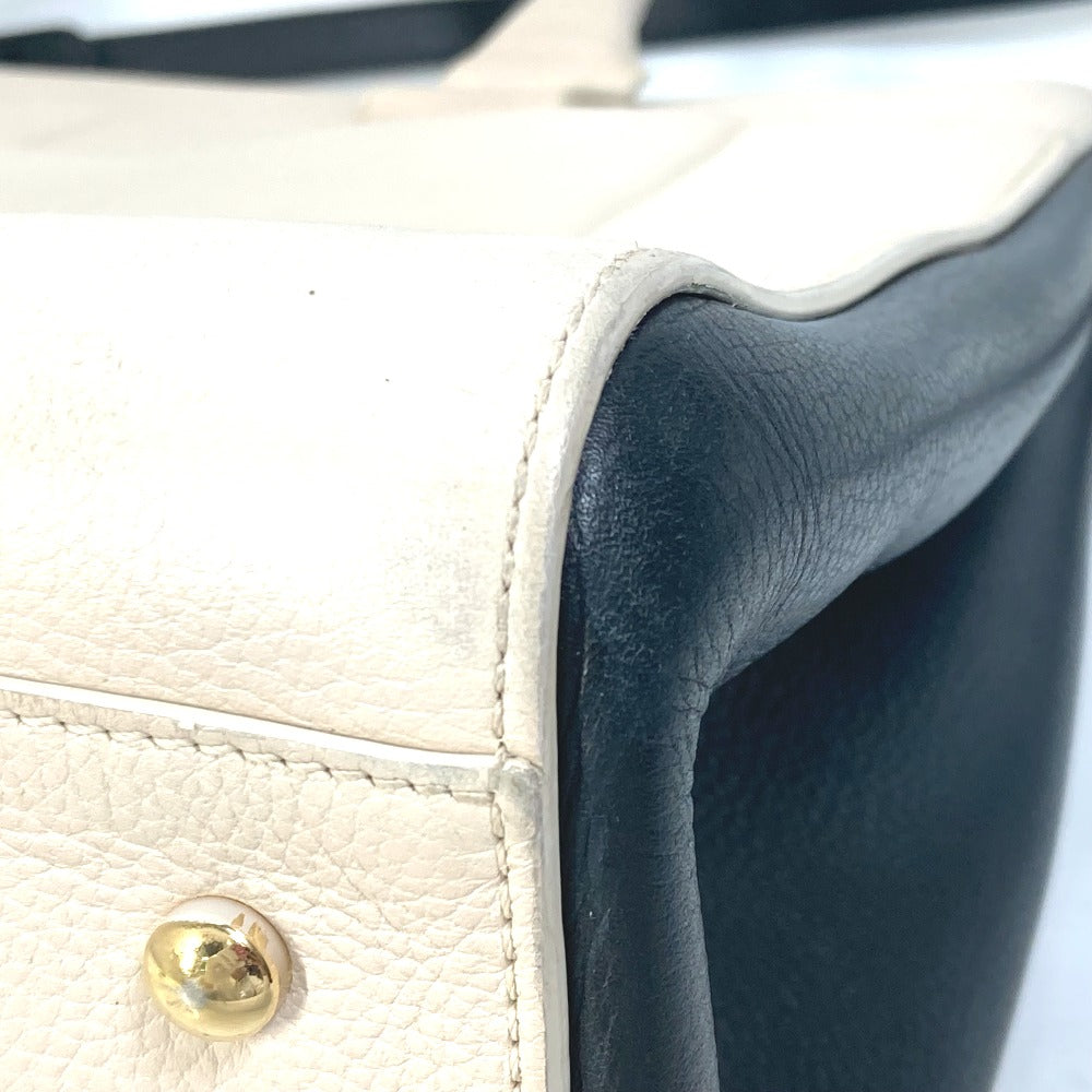 corner Chanel Calfskin Bi-Color Neo Executive Small Shopper Tote Beige/Black