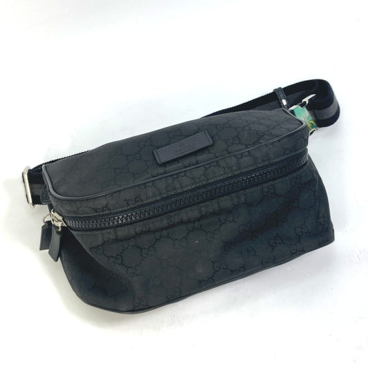 Gucci Nylon Monogram Fanny Pack Belt Bag Black
