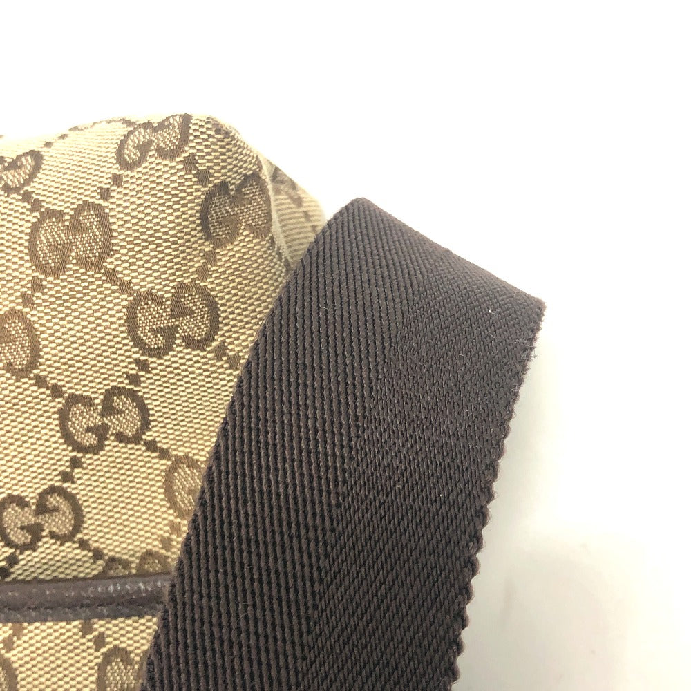 strap Gucci Monogram Waist Pouch Bag Brown silver hardware