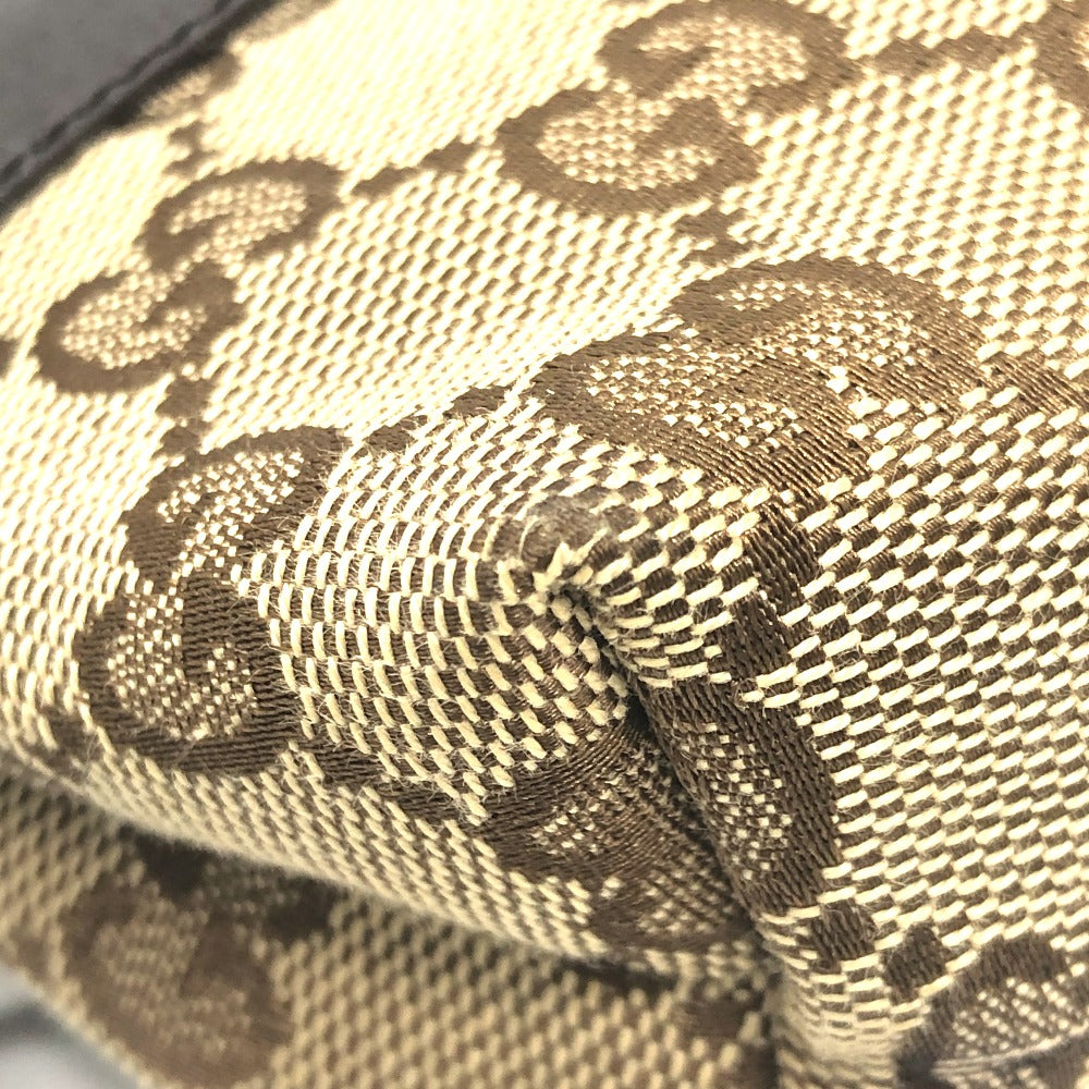 top corner Gucci Monogram Waist Pouch Bag Brown silver hardware