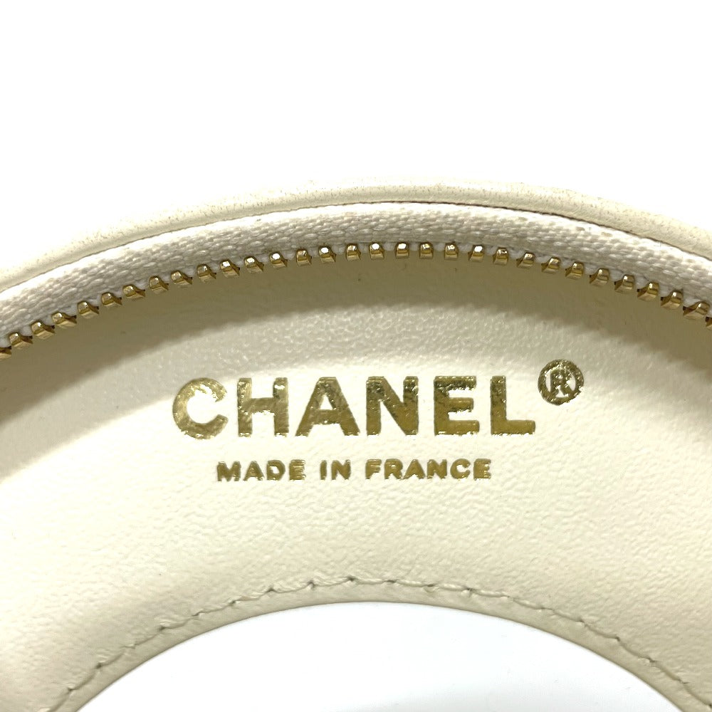 Close-up of Chanel logo on a white background