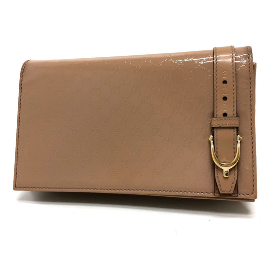 Gucci Micro "GG" Shoulder Bag Beige Patent Leather