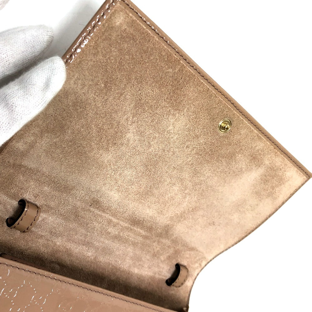 flap Gucci Micro "GG" Shoulder Bag Beige Patent Leather