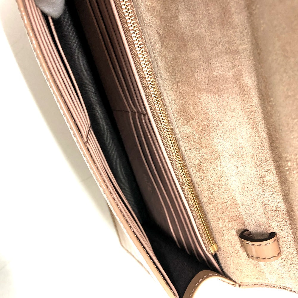 card slots Gucci Micro "GG" Shoulder Bag Beige Patent Leather