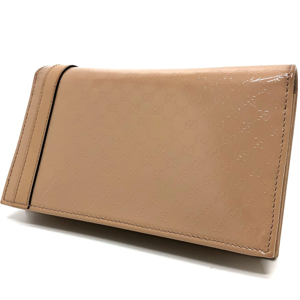 back Gucci Micro "GG" Shoulder Bag Beige Patent Leather