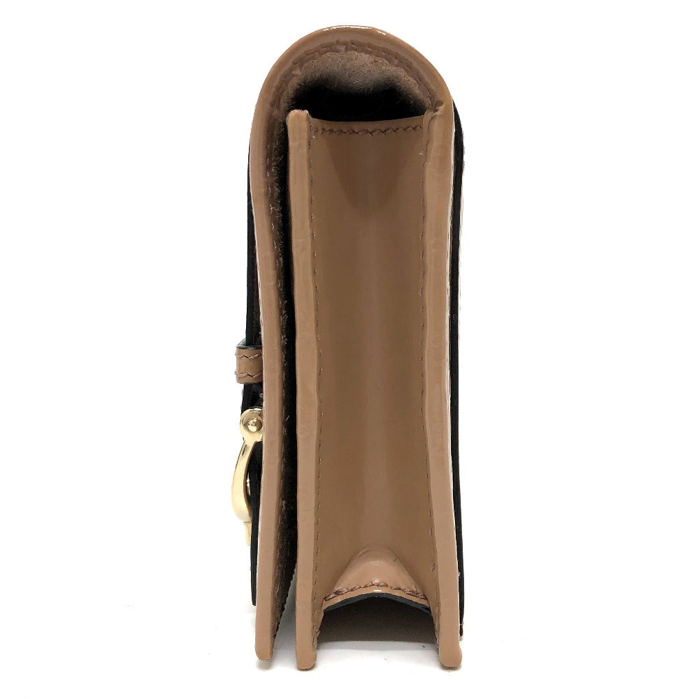side Gucci Micro "GG" Shoulder Bag Beige Patent Leather