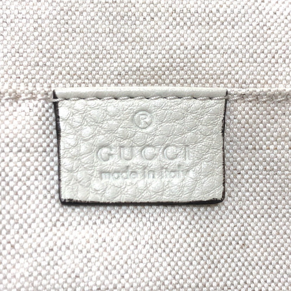 interior stamp Gucci Cellarius Calfskin Bamboo Backpack Mystic White Medium