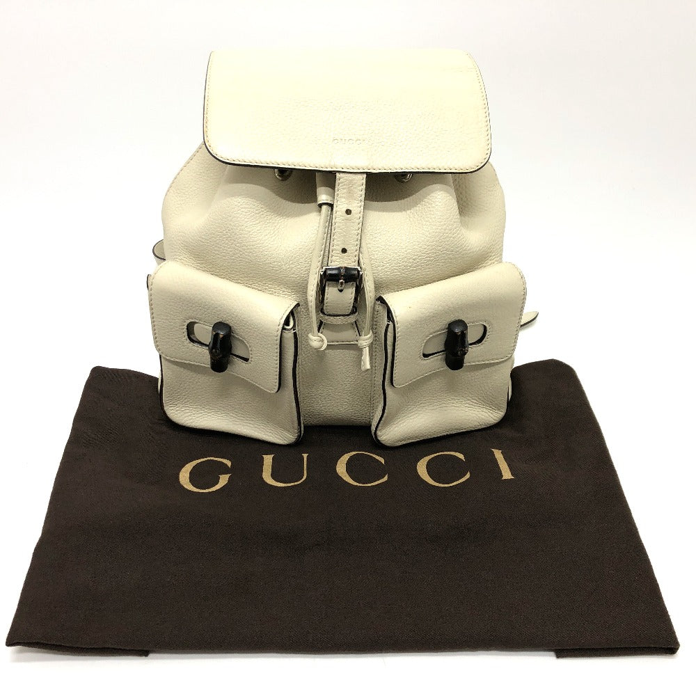 dustbag Gucci Cellarius Calfskin Bamboo Backpack Mystic White Medium