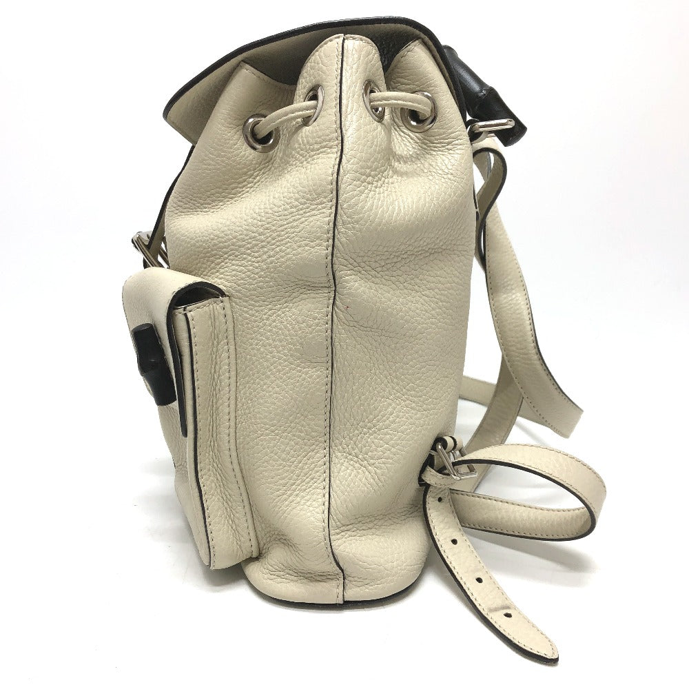 side Gucci Cellarius Calfskin Bamboo Backpack Mystic White Medium