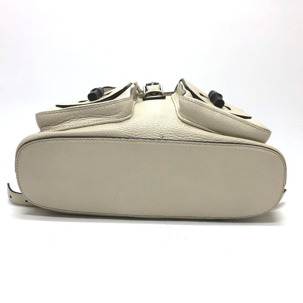 bottom Gucci Cellarius Calfskin Bamboo Backpack Mystic White Medium