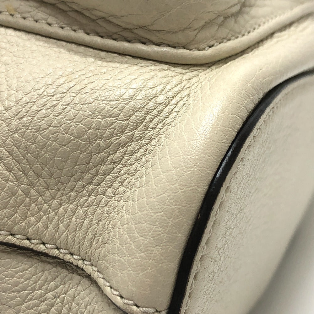 corner Gucci Cellarius Calfskin Bamboo Backpack Mystic White Medium
