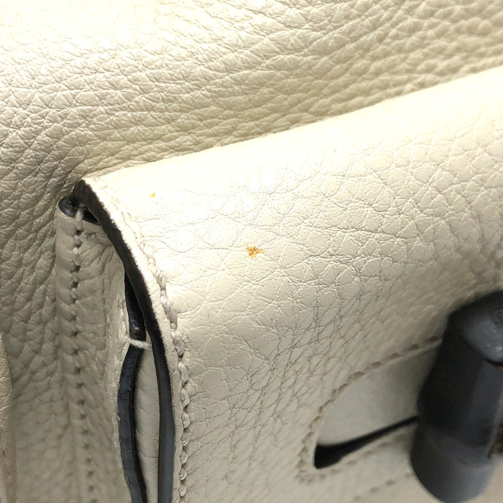 spot Gucci Cellarius Calfskin Bamboo Backpack Mystic White Medium