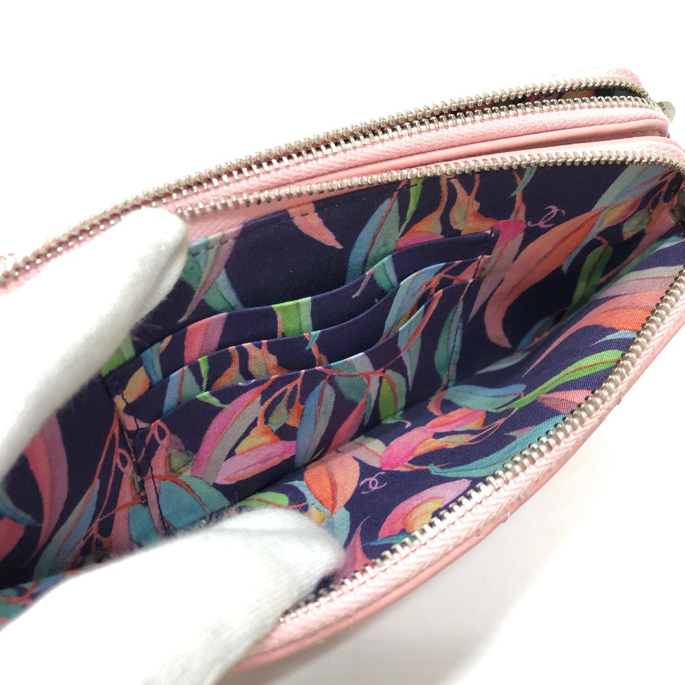 credit card slot Chanel Lambskin Quilted Wildstitch Small Clutch w/Chain Pink