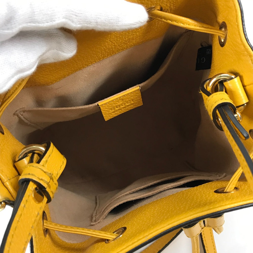 interior Gucci Supreme Monogram Flora Ophidia Bucket Bag Small Yellow 