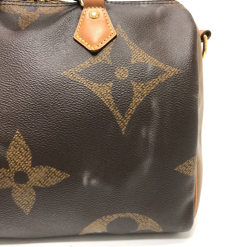 side mark Louis Vuitton Reverse Brown Canvas Monogram Speedy Bandouliere 30