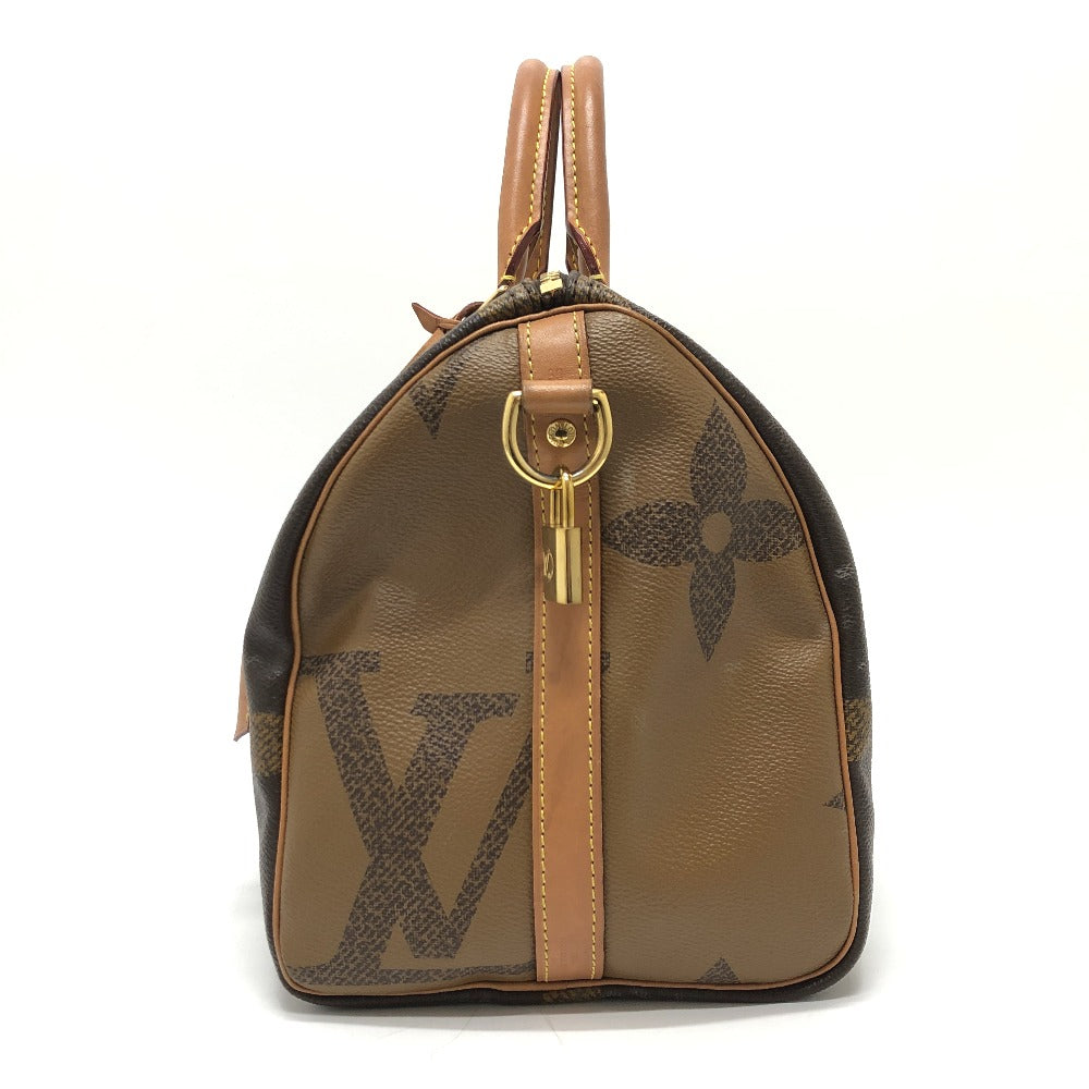 side Louis Vuitton Reverse Brown Canvas Monogram Speedy Bandouliere 30