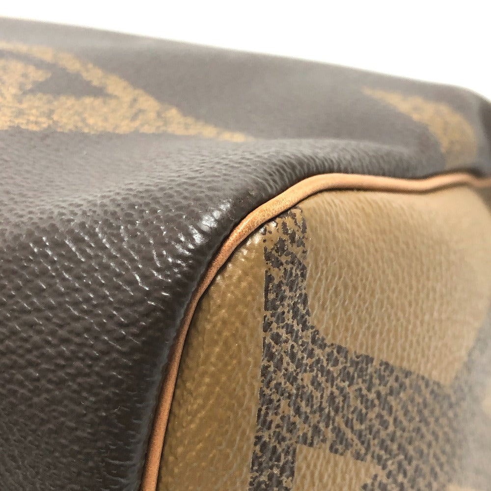 corner Louis Vuitton Reverse Brown Canvas Monogram Speedy Bandouliere 30