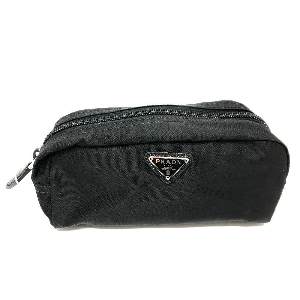Black Prada pouch on a white background