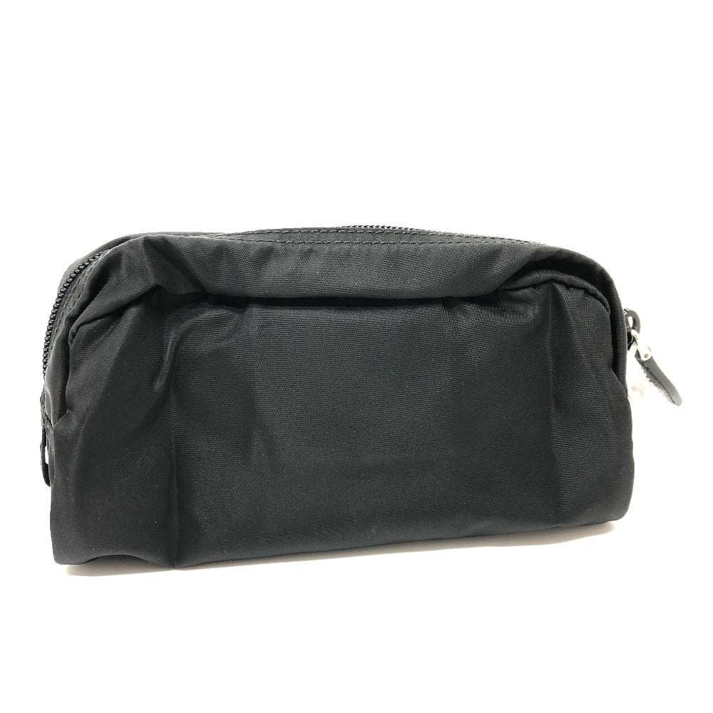 Black toiletry bag on a white background
